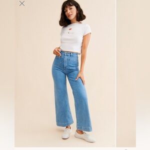 Rollas Sailor Patch Pocket Wide Leg Jeans